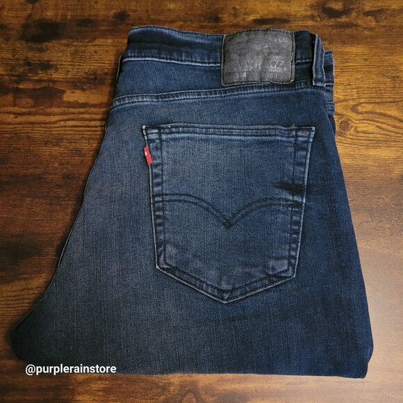 Levi's Jeans 36x30 Straight Fit 514 Flex Stretch Denim Dark Wash Western Rodeo - Picture 3 of 12